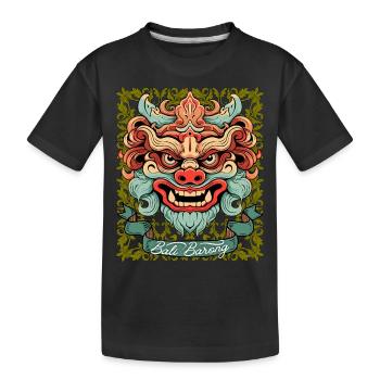 Masque d’Asie, divinité indonésienne Barong, Bali - T-shirt bio Premium Enfant - noir - Devant