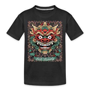 Masque d’Asie, divinité indonésienne Barong, Bali - T-shirt bio Premium Enfant - noir - Devant
