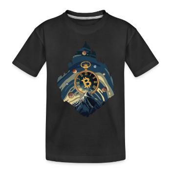 Horloge Bitcoin - T-shirt bio Premium Enfant - noir - Devant
