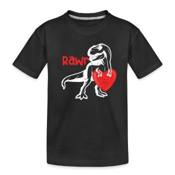Rawr dinosaure joyeux coeur d’amour de la Saint-Valentin - T-shirt bio Premium Enfant - noir - Devant