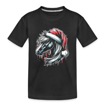 Cheval de Noël tête de cheval Graffiti Style - T-shirt bio Premium Enfant - noir - Devant
