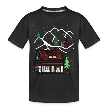 Winter Christmas Tyrol Alps Alm Snow Xmas Nature - Kids' Premium Organic T-Shirt - black - Front