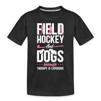Hockey sur gazon, Hockey sur gazon pour chiens, et - T-shirt bio Premium Enfant - noir - Devant