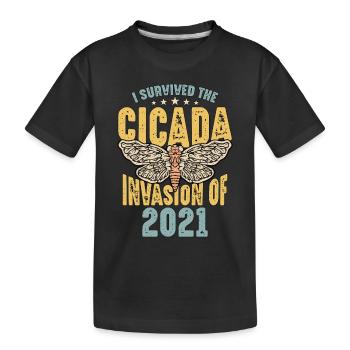 Cicadas I Survived The Cicada Invasion Homoptera - Kinder Premium Bio T-Shirt - Schwarz - Vorne