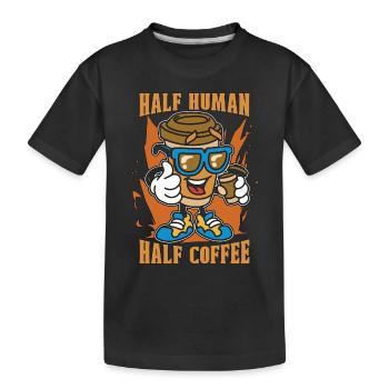 Espresso Mi-Humain Mi-Café Barista Caféine - T-shirt bio Premium Enfant - noir - Devant