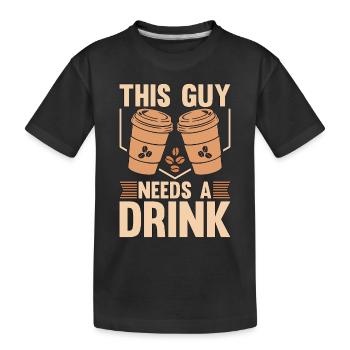 Espresso Ce gars a besoin d’une boisson Coffee Lover Latte - T-shirt bio Premium Enfant - noir - Devant