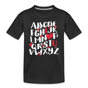 ABC craie Alphabet je t’aime professeur étudiant - T-shirt bio Premium Enfant - noir - Devant