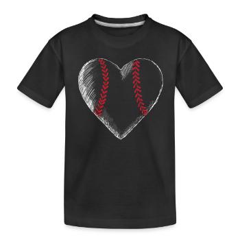 Coeur de baseball Saint-Valentin drôle Couple assorti - T-shirt bio Premium Enfant - noir - Devant