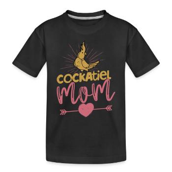 Calopsitte Maman Perroquet Propriétaire Oiseau Aviaire - T-shirt bio Premium Enfant - noir - Devant