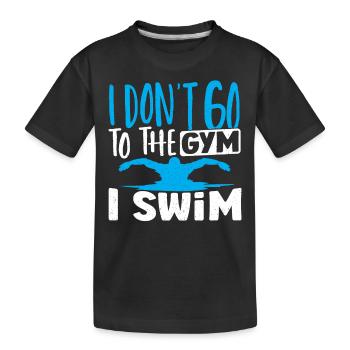 Schwimmer Ich gehe nicht ins Fitnessstudio Ich - Kinder Premium Bio T-Shirt - Schwarz - Vorne