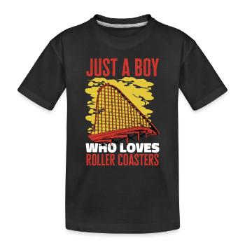 Roller Coaster Roller Coaster Amusement Park - Kids' Premium Organic T-Shirt - black - Front