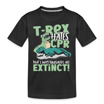 T-Rex hasst HLW Deshalb sind Dinosaurier - Kinder Premium Bio T-Shirt - Schwarz - Vorne