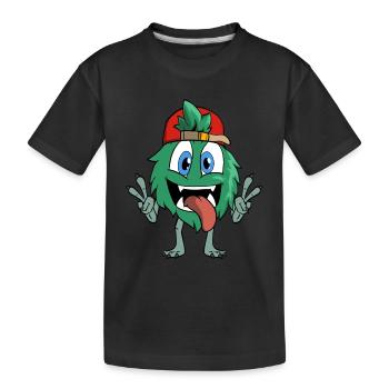 Monstre de dessin animé drôle - T-shirt bio Premium Enfant - noir - Devant