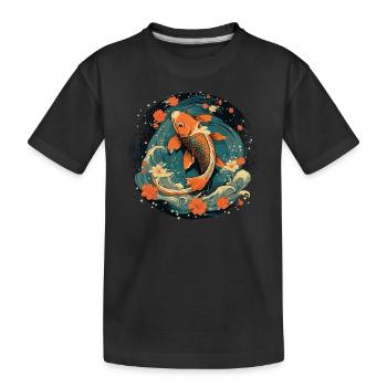 Koi Poisson Koï Carpe Koi Jardin Koi Étang Koi - T-shirt bio Premium Enfant - noir - Devant