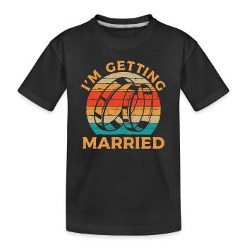 I'm going to Marry Retro Rings Gift Engagement - Kids' Premium Organic T-Shirt - black - Front