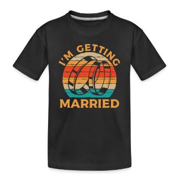 Propositions de mariage rétro anneaux cadeau fiançailles - T-shirt bio Premium Enfant - noir - Devant
