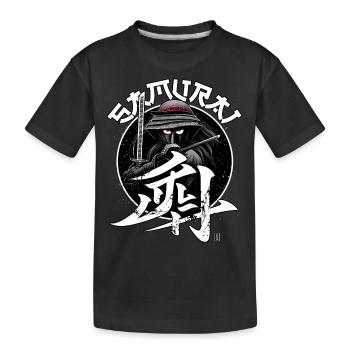 Samurai - Kinder Premium Bio T-Shirt - Schwarz - Vorne