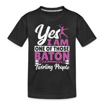 Bâton Twirling Bâton Twirler cadeau - T-shirt bio Premium Enfant - noir - Devant