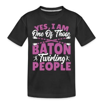 Bâton Twirling Bâton Twirler cadeau - T-shirt bio Premium Enfant - noir - Devant