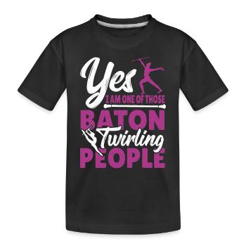 Bâton Twirling Bâton Twirler cadeau - T-shirt bio Premium Enfant - noir - Devant