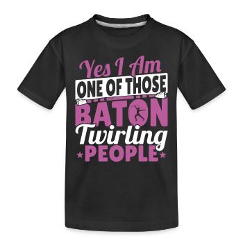 Bâton Twirling Bâton Twirler cadeau - T-shirt bio Premium Enfant - noir - Devant