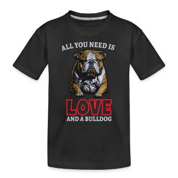french bulldog english bulldog dog lover bulldog - Kinder Premium Bio T-Shirt - Schwarz - Vorne