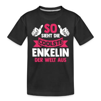 Opa Oma Enkelkind Enkelin - Kinder Premium Bio T-Shirt - Schwarz - Vorne