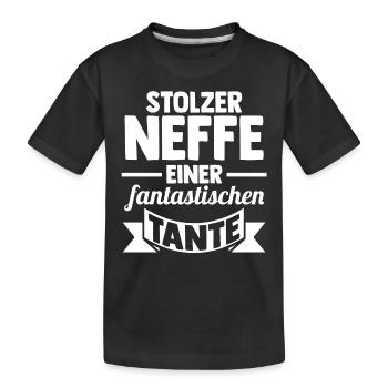 Tante Neffe - Kinder Premium Bio T-Shirt - Schwarz - Vorne