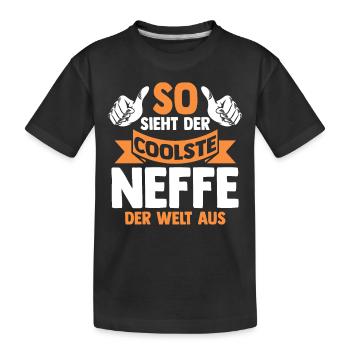 Coolste Neffe - Kinder Premium Bio T-Shirt - Schwarz - Vorne