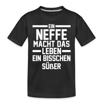 Neffe - Kinder Premium Bio T-Shirt - Schwarz - Vorne