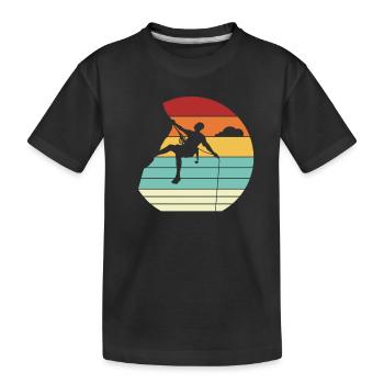 Retro Speedklettern Alpinklettern Sportklettern - Kinder Premium Bio T-Shirt - Schwarz - Vorne
