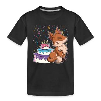 Waldbewohner Geburtstags Party Geschenk Fuchs - Kinder Premium Bio T-Shirt - Schwarz - Vorne