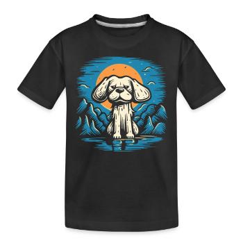 Petit chien triste - T-shirt bio Premium Enfant - noir - Devant