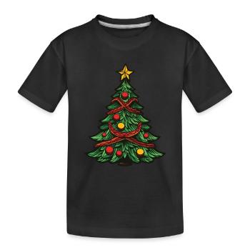 Tannenbaum Weihnachten - Kinder Premium Bio T-Shirt - Schwarz - Vorne