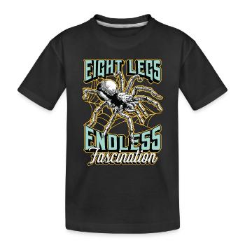 Tarantulas Eight Legs Endless Fascination Arachnid - Kinder Premium Bio T-Shirt - Schwarz - Vorne