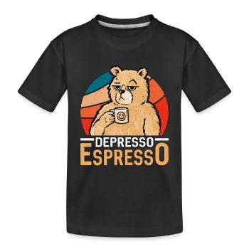 Espresso Depresso Espresso Buveur de café Latte - T-shirt bio Premium Enfant - noir - Devant