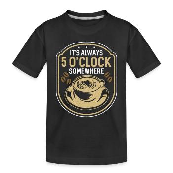 Espresso Il est toujours 17 heures quelque part Barista - T-shirt bio Premium Enfant - noir - Devant