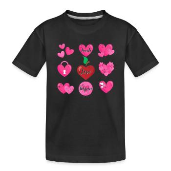Enseigner l’amour Inspirer l’amour de la Saint-Valentin Enseigner l’amant - T-shirt bio Premium Enfant - noir - Devant