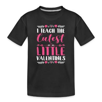 J’enseigne la plus douce des petites Saint-Valentin - T-shirt bio Premium Enfant - noir - Devant