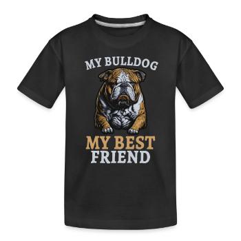french bulldog english bulldog dog lover bulldog - Kinder Premium Bio T-Shirt - Schwarz - Vorne