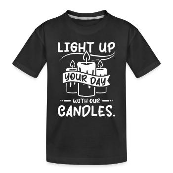 Illuminez votre journée avec nos bougies, fabrication de bougies - T-shirt bio Premium Enfant - noir - Devant