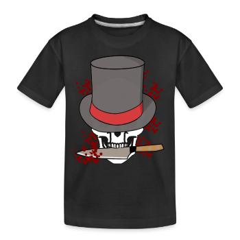 Totenkopf Killer Messer Halloween Mafia Italien - Kinder Premium Bio T-Shirt - Schwarz - Vorne