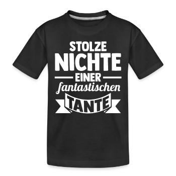 Tante Nichte - Kinder Premium Bio T-Shirt - Schwarz - Vorne