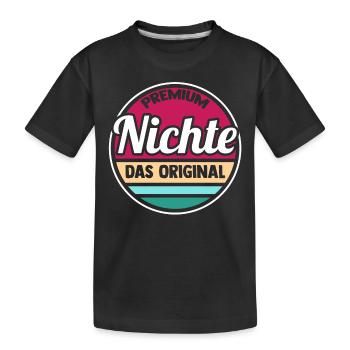 Onkel Tante Nichte - Kinder Premium Bio T-Shirt - Schwarz - Vorne