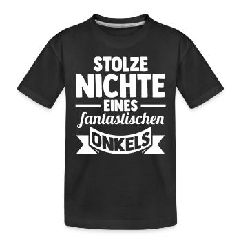 Onkel Nichte - Kinder Premium Bio T-Shirt - Schwarz - Vorne
