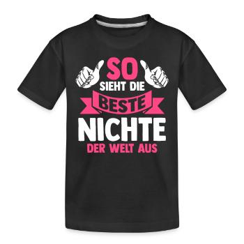 Beste Nichte - Kinder Premium Bio T-Shirt - Schwarz - Vorne