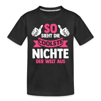 Coolste Nichte - Kinder Premium Bio T-Shirt - Schwarz - Vorne
