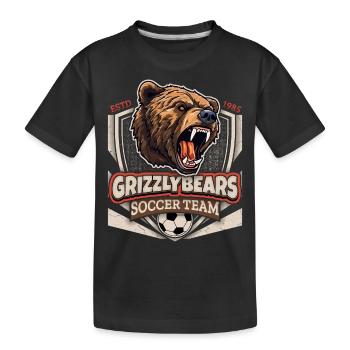 Club de football, soccer, logo des grizzlis - T-shirt bio Premium Enfant - noir - Devant