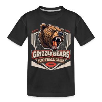 Club de football américain, logo des grizzlis - T-shirt bio Premium Enfant - noir - Devant