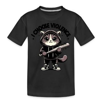 Je choisis la violence Chat I Amoureux des chats I Antisocial - T-shirt bio Premium Enfant - noir - Devant